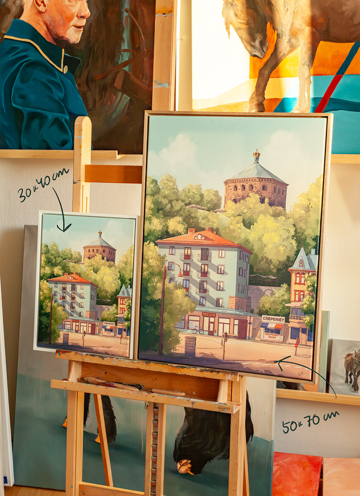 Redbergsplatsen - Framed Canvas Print