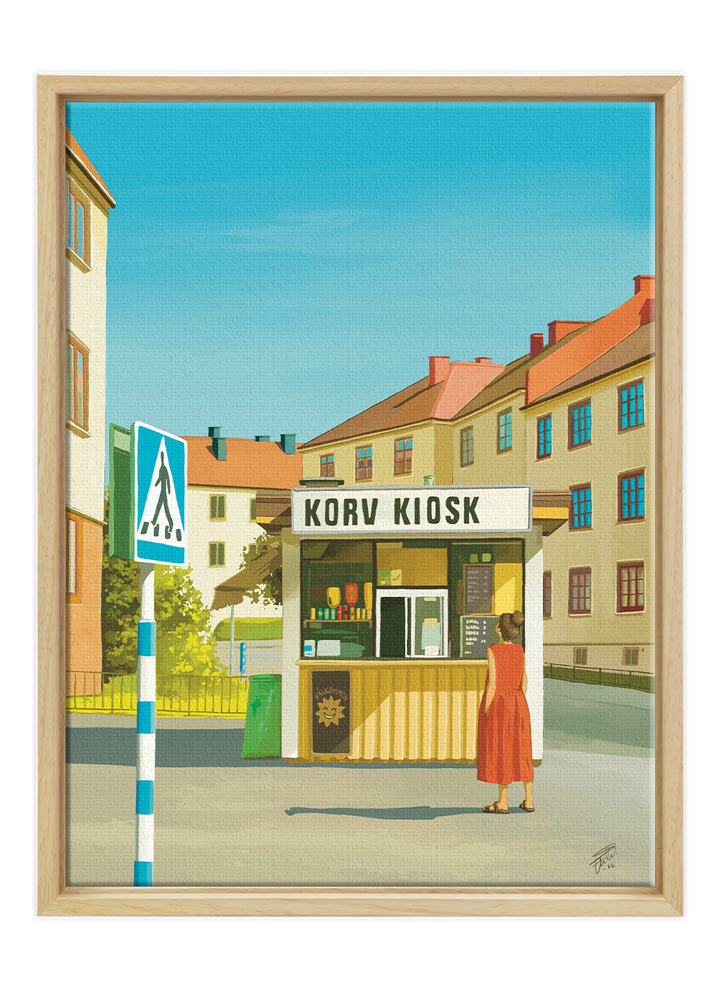 Korv Kiosk - Framed Canvas Print