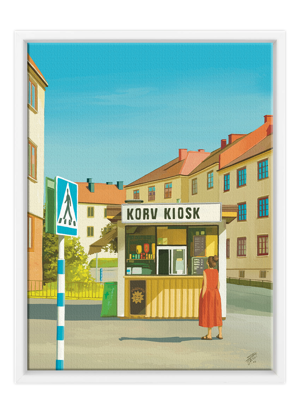 Korv Kiosk - Framed Canvas Print