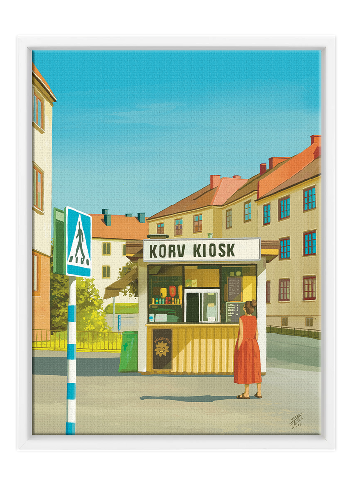 Korv Kiosk - Framed Canvas Print