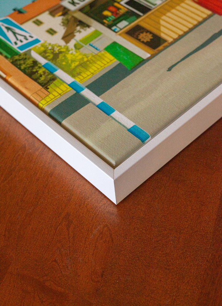 Korv Kiosk - Framed Canvas Print