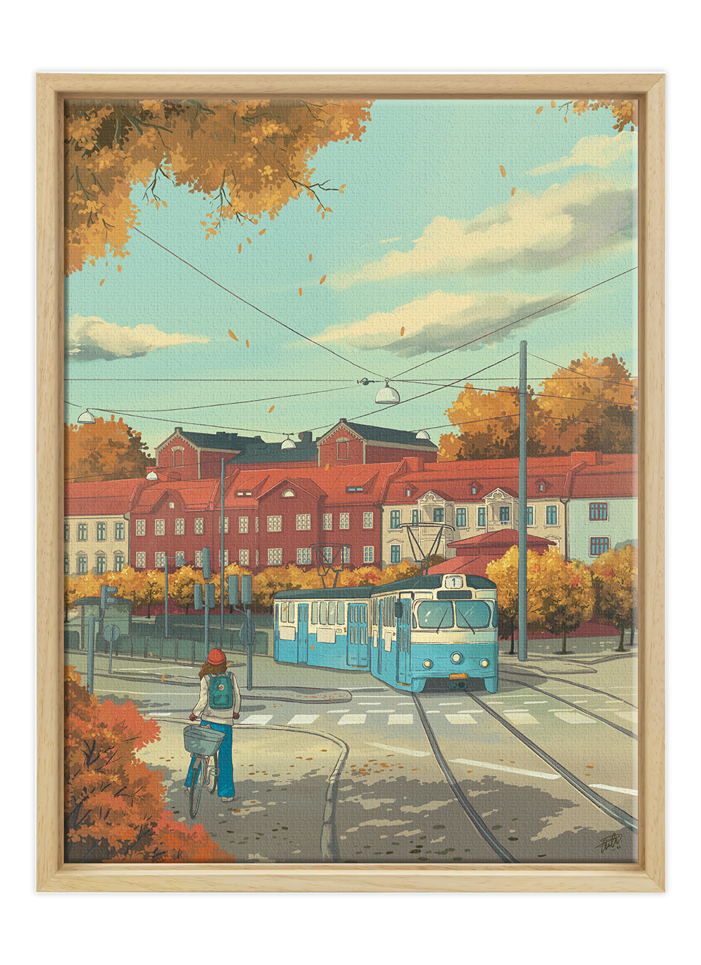 Redbergsplatsen - Framed Canvas Print