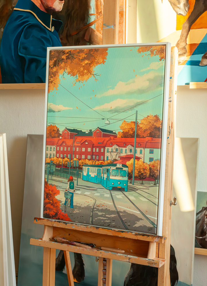 Redbergsplatsen - Framed Canvas Print