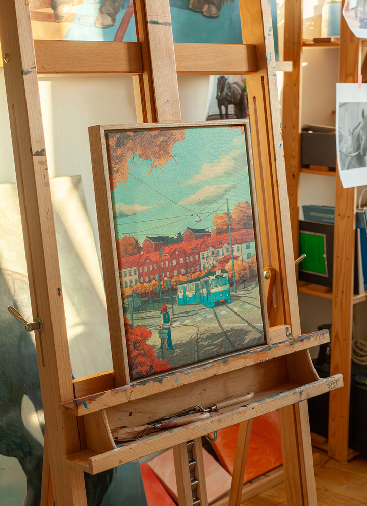 Redbergsplatsen - Framed Canvas Print